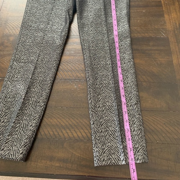 NWT WHITE HOUSE BLACK MARKET WOMENS SLACKS SLIM ANKLE BLACK SILVER SIZE 4R - Picture 7 of 9